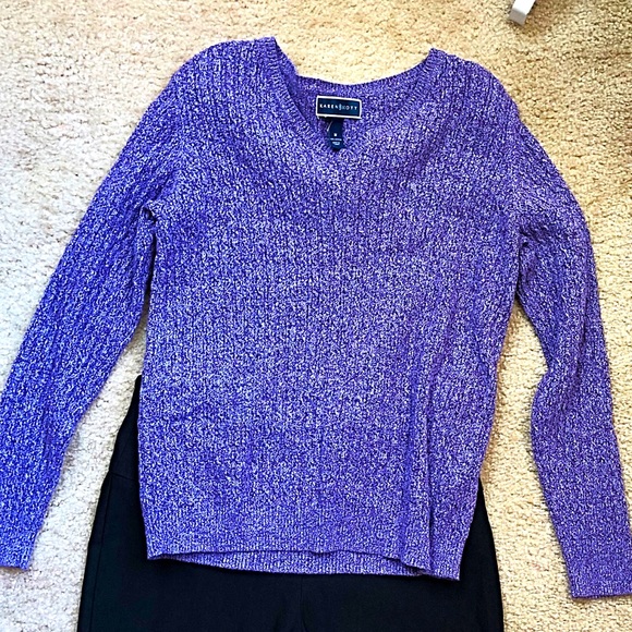 Karen Scott purple ribbed sweater size M - Picture 3 of 3